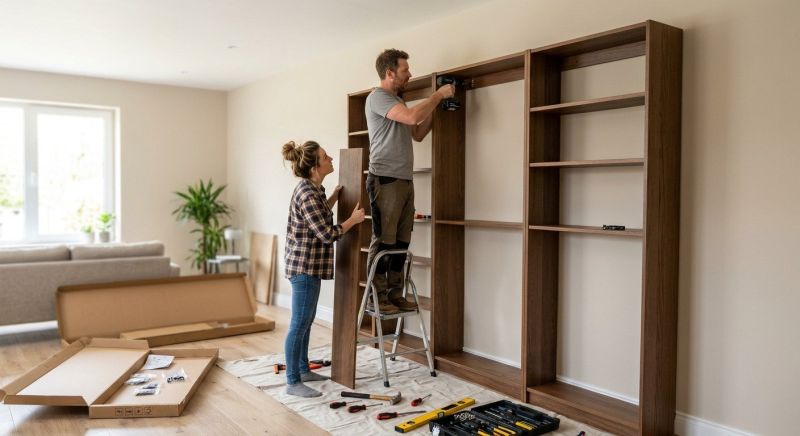 Built In Bookcase Installation in Woodbridge, VA