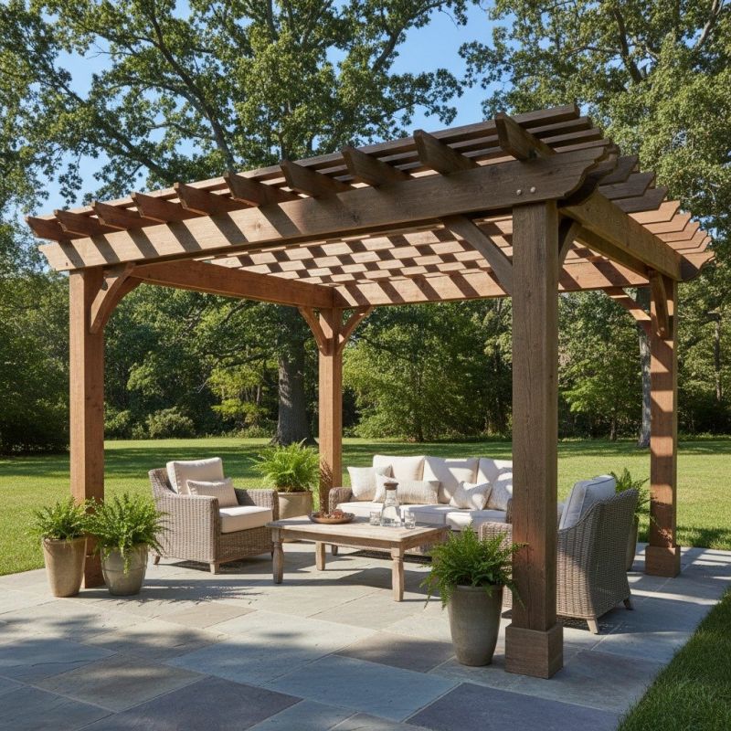 Wood Pergola Installation in Conroe, TX